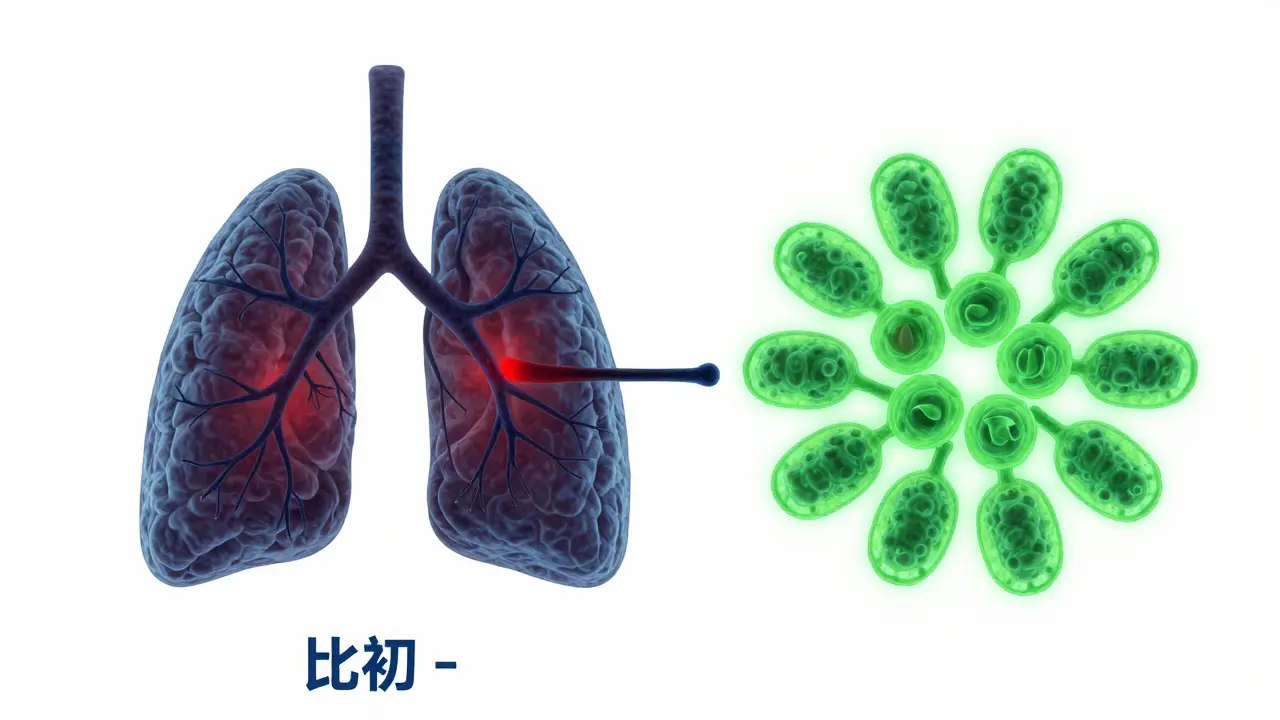Koncepční znázornění šíření melanomu z kůže do vnitřních orgánů jako temných výběžků.