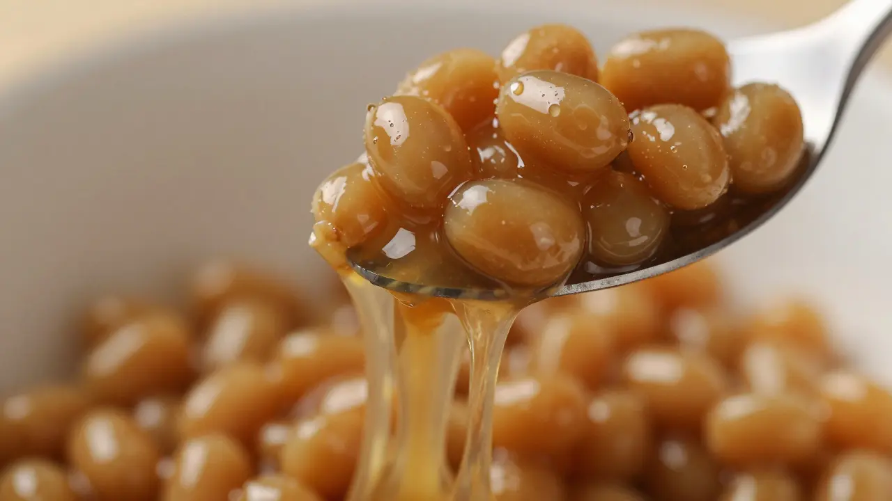 Lepkavá natto s lžičkou