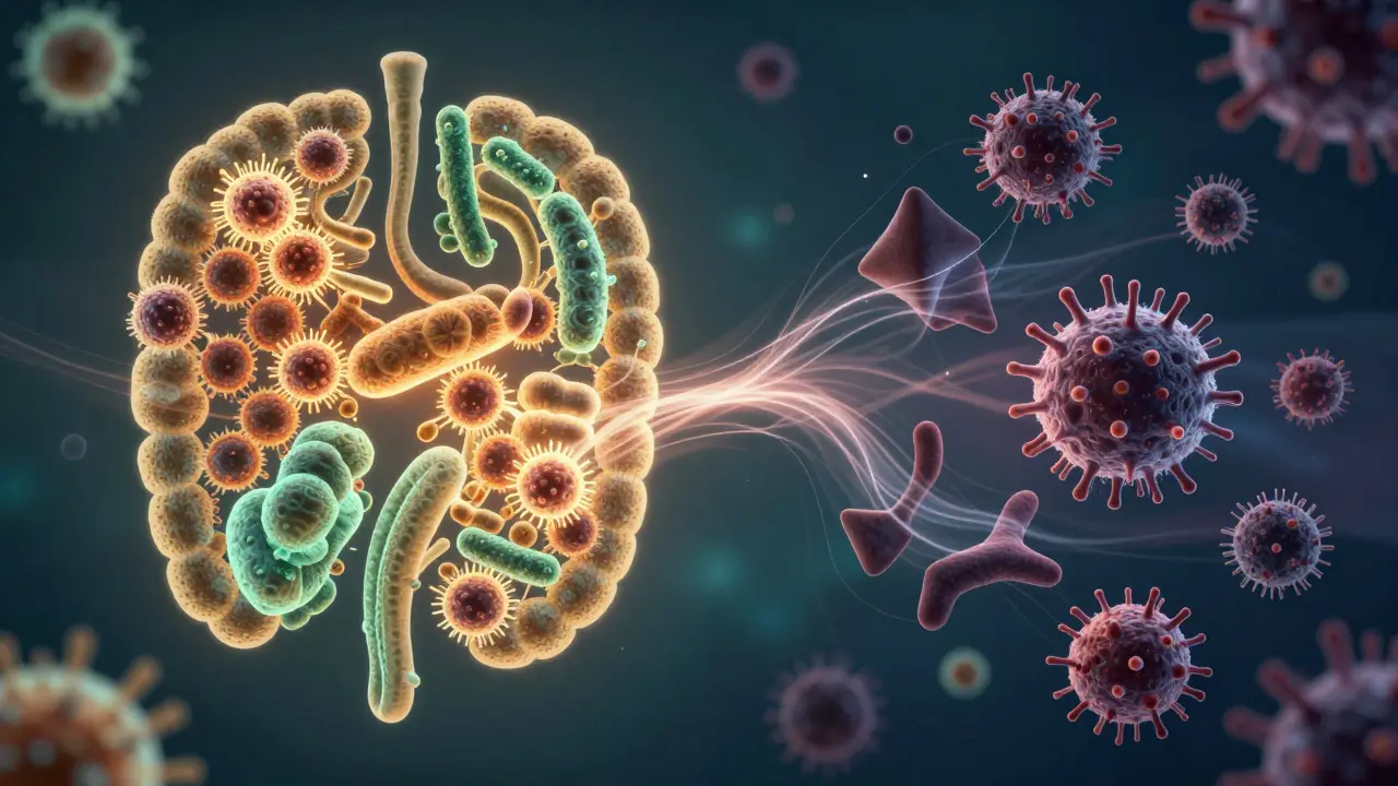 Abstraktní vyjádření rovnováhy mezi dobrými a špatnými baktériemi