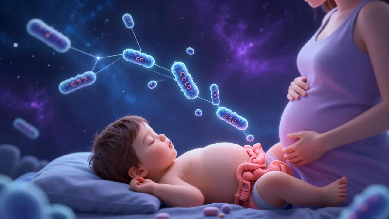 Bakterie laktobacilů proudí z těla matky do plodu během těhotenství.