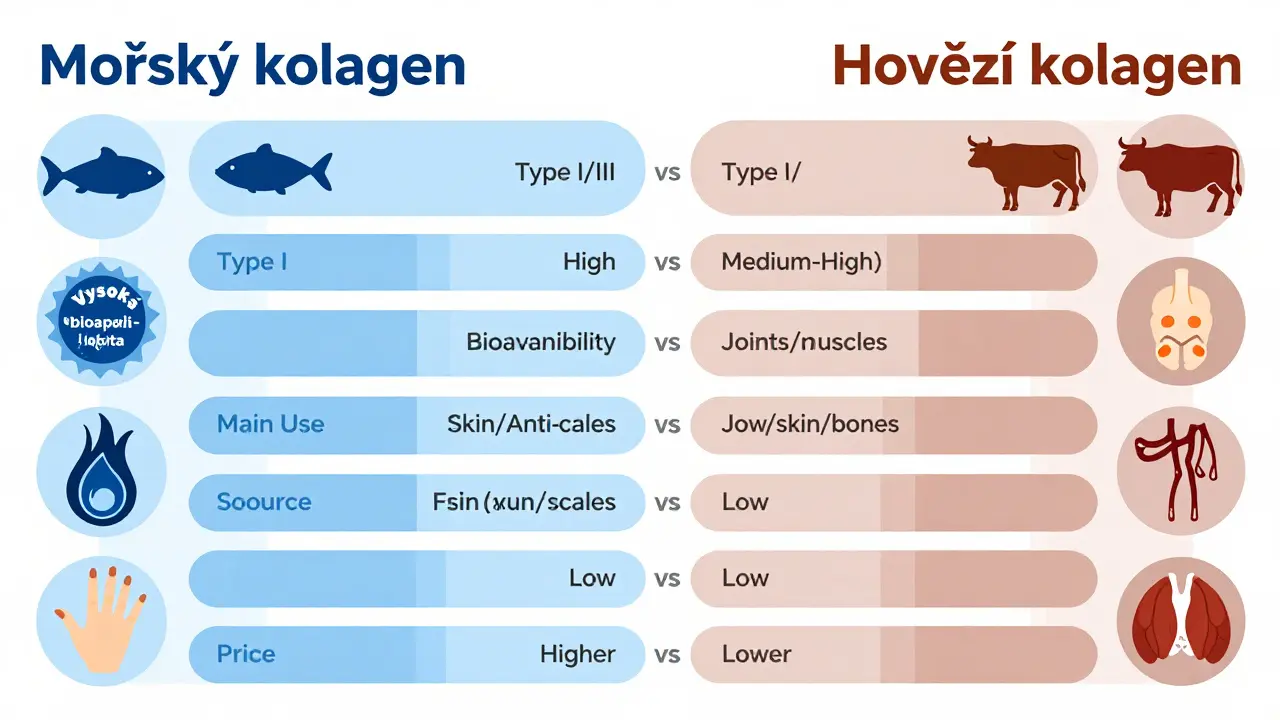 Mořský nebo hovězí kolagen? Srovnání účinnosti, vstřebatelnosti a vhodnosti pro pleť i klouby