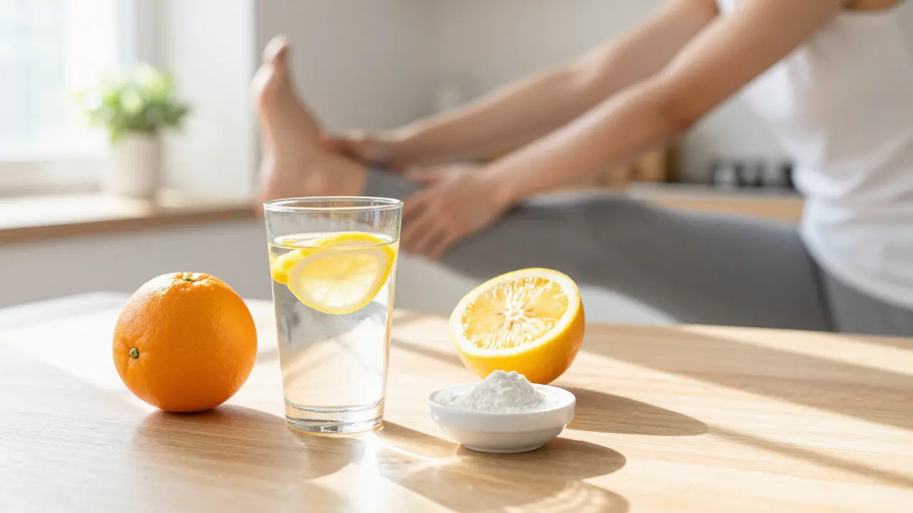 Ranní rituál s vitamínem C a doplňky stravy