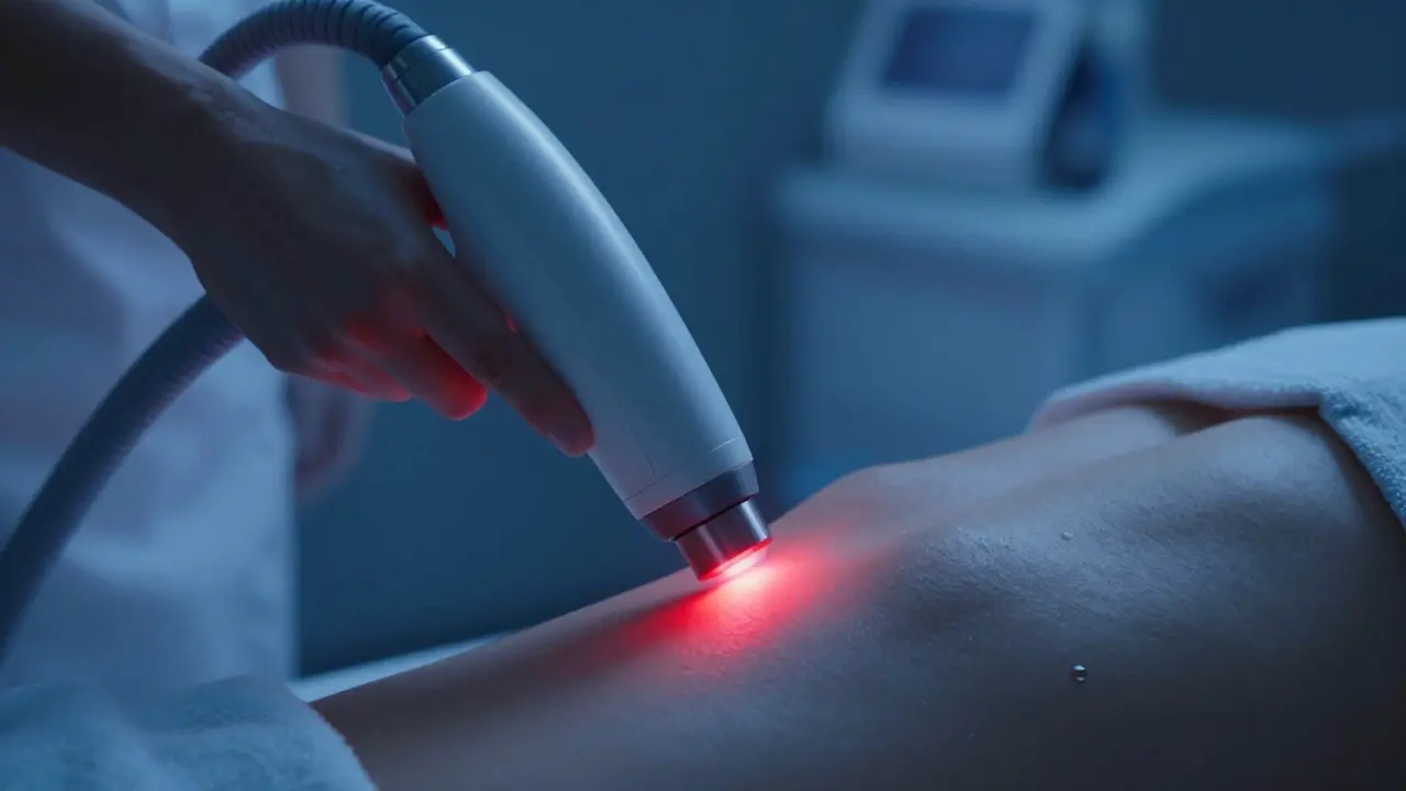 Laserová epilace pomocí moderního přístroje na kůži